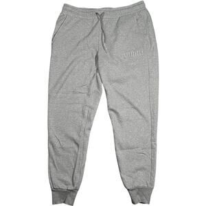 PUMA L Minimalist Fleece Jogger Sweatpants Gray Tapered Modern Streetwear